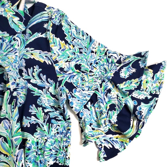 LILLY PULITZER Lula Romper High Tide Navy Scuba Doo Engineered Shorts Romper - Picture 6 of 13